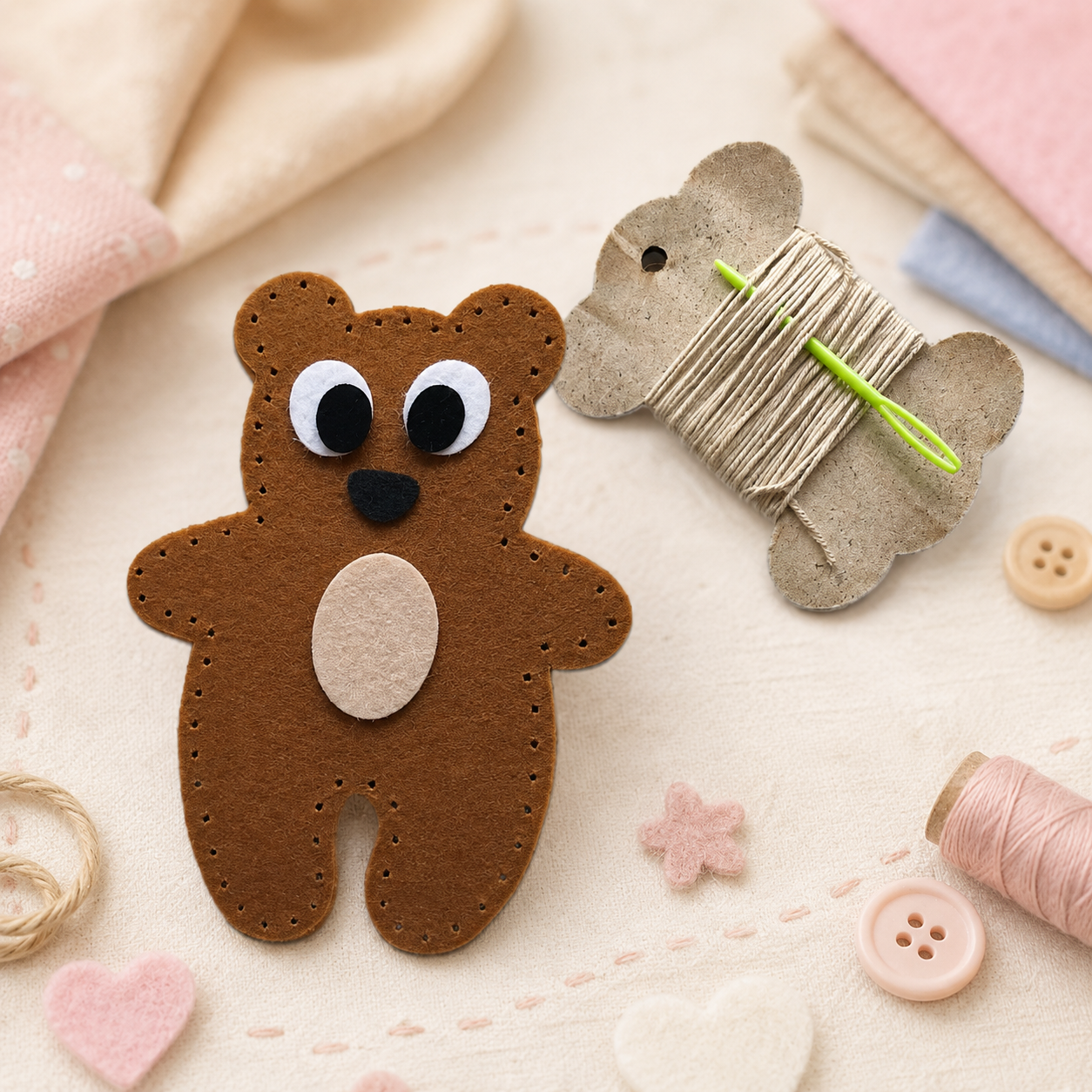 Фетрова іграшка для шиття «Ведмедик» для дітей від 5 років